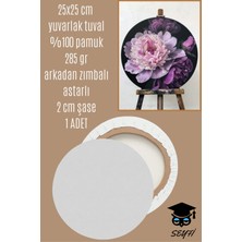 Fanart 25X25 cm Yuvarlak Tuval %100 Pamuk 285 gr Arkadan Zımbalı Astarlı 2 cm Şase 1 Adet