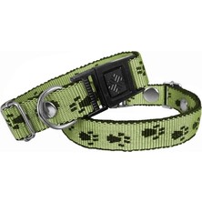 Elma Shop Köpek Tasması Patili Dokuma 2 cm - Min: 30 cm - Max: 50 cm Yeşil