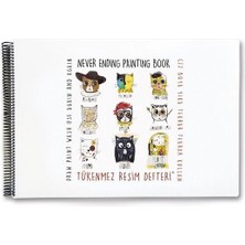 Akademi Çocuk Tükenmez Resim Defteri-1 Ressam Kediler - 35X50CM