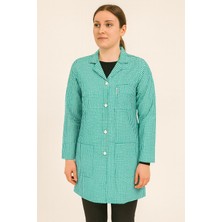 Kardelen İş Elbiseleri Pötikare Desenli Uzun Kollu Kadın Çalışma Önlüğü – Rahat, Dayanıklı ve Şık Model