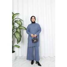 Nisum Moda Düğmeli Triko Pantolonlu Takım