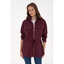 U.S. Polo Assn. Kadın Bordo Fermuarlı Dik Yaka Sweatshirt 50318035-VR177