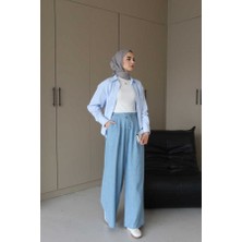 Neways 1167-DENIM Bol Paça Pantolon Mavi