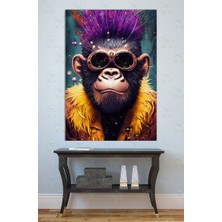 Mgi Design Mor Punk Maymun Kanvas Tablo Pop Art Hayvan Portresi Eğlenceli Duvar Dekoru