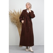 Uzun 6 Düğmeli Kaban Acı Kahve