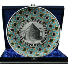 E38 El Işçiliği Çini Tabak (Kümbet) 25 cm - 6409