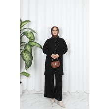 Nisum Moda Düğmeli Triko Pantolonlu Takım