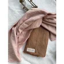 Shalby Bambu Crash Şal 2'li Set Pudra - Bronz