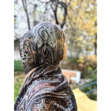 Shalby Tesettür Camellia Desen Pamuk Soft Şal 00KAHVERENGI