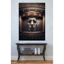 Mgi Design Tiyatro Sahnesi ve Dev Maske Temalı Kanvas Tablo Dramatik Sinema Dekoru Sanatsal Pano