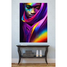 Mgi Design Gökkuşağı Renkleri Portre Kanvas Tablo Renkli Soyut Insan Yüzü Modern Duvar Dekoru