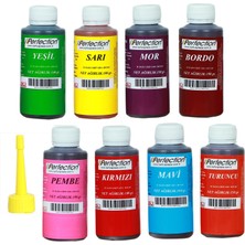 Perfection Chef 8'li Sıvı Su Bazlı Likit Gıda Boyası Bordo Pembe Turuncu Sarı Kırmızı Mavi Yeşil Mor 8 x 100 gr .