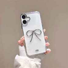 Apple - iPhone 16 Plus Zebana Bow Silikon Kılıf - Şeffaf
