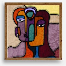 Sinems World Soyut Kadın Ahşap Çerçeveli Tablo