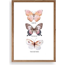 Sinems World Kelebekler Ahşap Çerçeveli Tablo