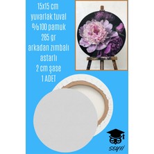 Fanart 15X15 cm Yuvarlak Tuval %100 Pamuk 285 gr Arkadan Zımbalı Astarlı 2 cm Şase 1 Adet