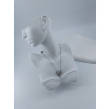 Lagül Aksesuar 316L Çelik Kararmaz Suya Dayanıklı Gümüş Renk Taş Detaylı Kolye