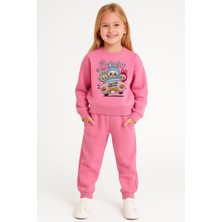 Little Tortoise Kız Çocuk Labubu Baskılı Kışlık Eşofman Takımı