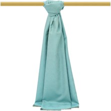 Bursa İpek Su Yeşil Damask Desen Jakarlı Ipek Şal