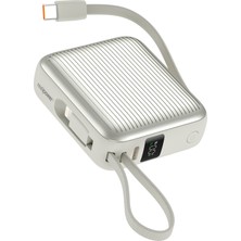 Realpower 10000MAH Silver Powerbank 22.5W Kablolu ve LED Display PB10KSL