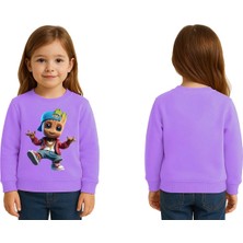 Sedirli Unisex Groot Baskılı Çocuk Swaetshirt 3 Iplik Şardonlu