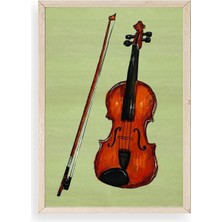 Sinems World Keman Ahşap Çerçeveli Tablo