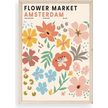 Sinems World Çiçek Pazarı Ahşap Çerçeveli Tablo