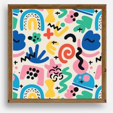 Sinems World Soyut Ahşap Çerçeveli Tablo