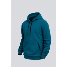 Damga Erkek Rahat Basic Mint Kapşonlu Sweatshirt