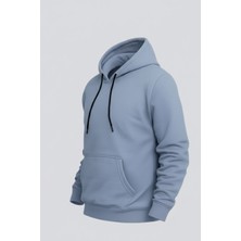 Damga Erkek Rahat Basic Gri Kapşonlu Sweatshirt