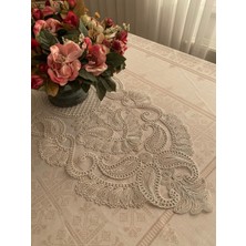 Lavanderi Fransız Dantelli Tek Parça Runner, Masa&sehpa Örtüsü, Çeyizlik Runner