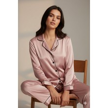 Ayyıldız 3926 Pudra Saten Pijama Takımı
