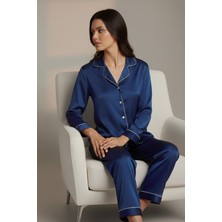 Ayyıldız 3926 Lacivert Saten Pijama Takımı