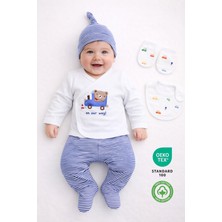 Minipolo Sezgibaby Erkek Bebek %100 Pamuk 5'li Hastane Çıkışı Hediye Seti 0-3 Ay