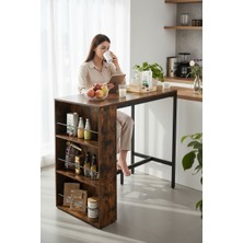 Tolia Home TOLIAHOME Raflı Metal Ayaklı Mutfak Masası Bar Masası Çok Amaçlı Masa Çalışma Masası