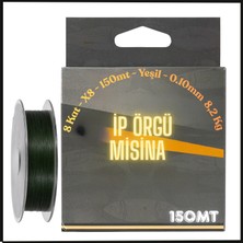 Ryuji Uyguna-Yakala 8 Kat - X8 - 150MT - Yeşil - 0.10MM 8,2 kg Ip Örgü Misina -INA.099