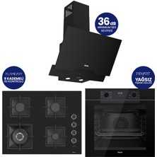 Ferre Fryart Digital Siyah Cam Ankastre Set ( 65 cm Woklu Ocak ) QEP63CS+SC405-WFA+D063-SA