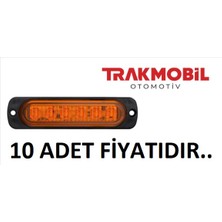  çakar lamba 6 ledli mercekli cam (10 adet) sarı