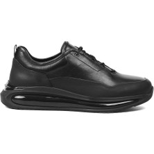 Celal Gültekin Erkek Siyah Kalın Tabanlı Deri Sneaker