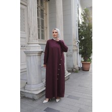 Nisum Moda Düğme Detaylı Pamuk Iki Iplik Elbise