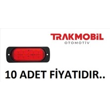  çakar lamba 12 ledli mercekli cam (10 adet) kırmızı