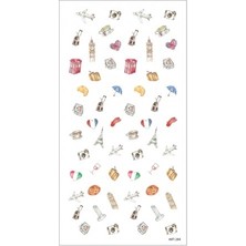 Artikel Artikel İtalya, İngiltere ve Fransa Set Tırnak Dövmesi, Tırnak Tattoo, Nail Art, Tırnak Sticker