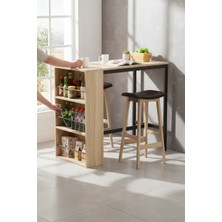 Tolia Home Raflı Metal Ayaklı Mutfak Masası Bar Masası Çok Amaçlı Masa Çalışma Masası