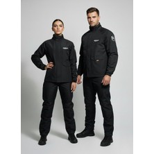Motokit Siyah Suya Dayanıklı Alt Üst Motosiklet Yağmurluk Seti – Taşıma Kılıflı, Oxford Kumaş Membranlı 3XL