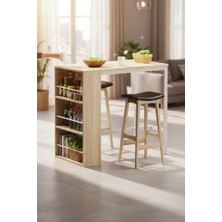 Tolia Home Raflı Metal Ayaklı Mutfak Masası Bar Masası Çok Amaçlı Masa Çalışma Masası