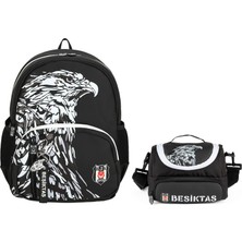 Beşiktaş Erkek Çocuk Kartal Baskılı Sırt Çantası ve Beslenme Çantası Seti - 25390
