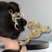 Bacoss Yay Fiyonk Incili Tasarım Metal Mandal Toka ( BC-1130 )