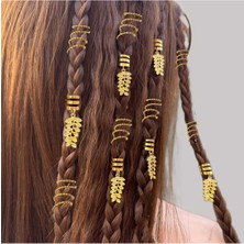 Bacoss Bohem Saç Halkası-Saç Küpesi Spiral + Yaptak Model 10 'lu Hair Charms (BC-1224 )