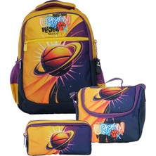 Pippa Erkek Çocuk Üç Gözlü Sarı/siyah Ilkokul Üçlü Okul Çanta Seti - Basketbol - PPSET5260