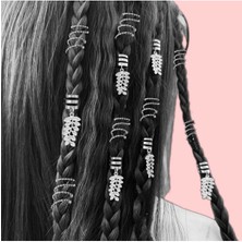 Bacoss Bohem Saç Halkası-Saç Küpesi Spiral + Yaptak Model 10 'lu Hair Charms (BC-1223 )